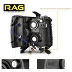 Faros Delanteros Rey Camión 5.3 Silverado BLACK LED 2007 - 2014 RAG