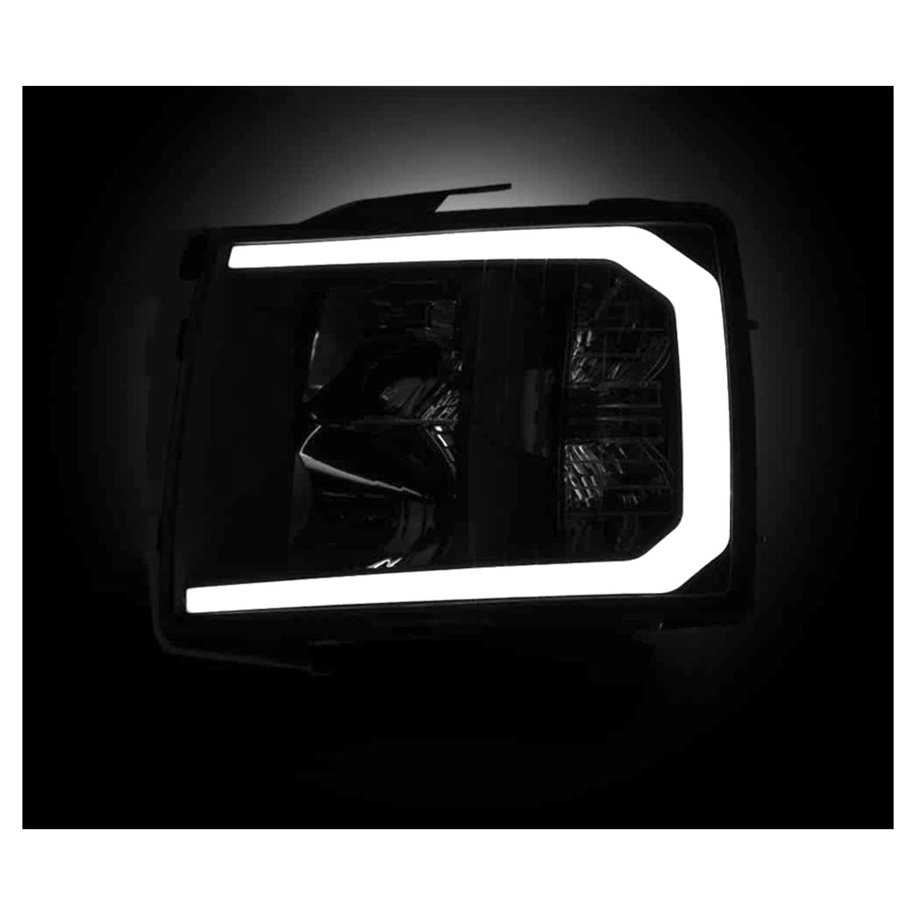 Faros Delanteros Silverado 5.3 Fondo Negro LED 2007 - 2014 RAG