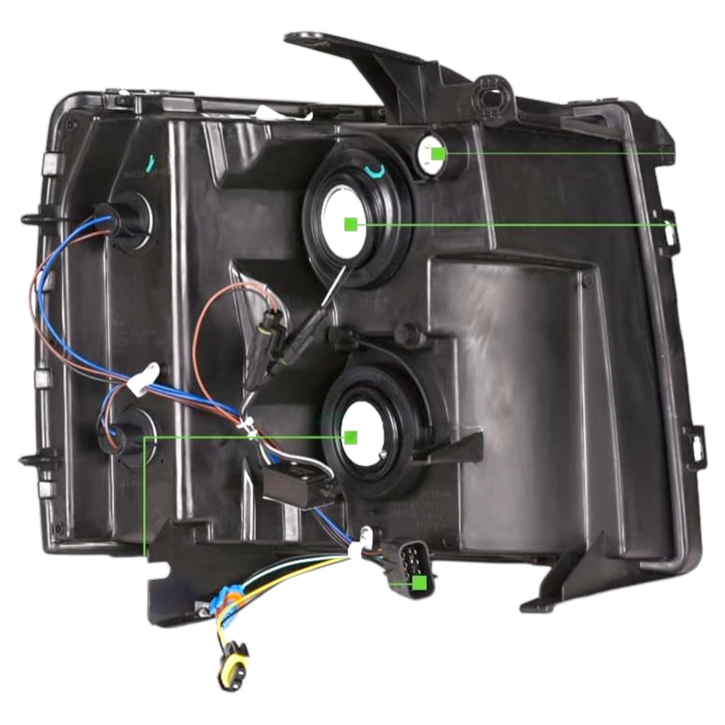 Faros Delanteros Silverado 5.3 Fondo Negro LED 2007 - 2014 RAG
